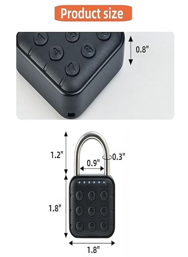 Jukusa 6 Digit Password Locker Lock Aluminum Alloy Code Digital Padlock, Push Button Safe Security Padlock, Combination Padlock for Gym and School Lockers(Black) - Image 2